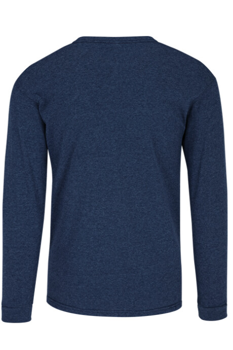 Camiseta jaspe a la base manga larga Azul marino jaspe