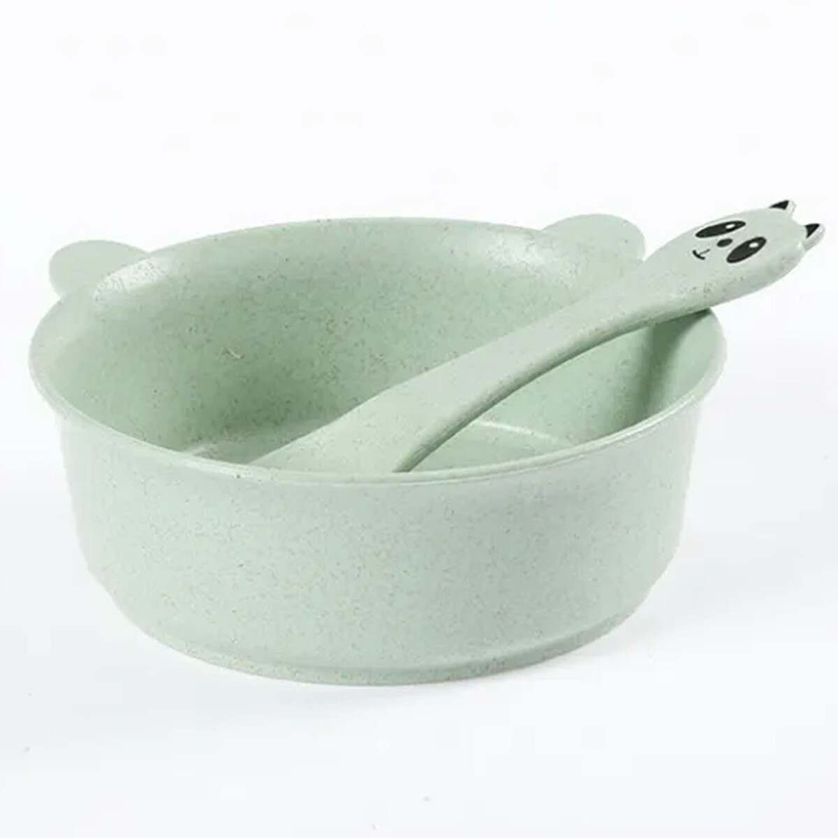 Set de Bowl Tazón y Cuchara para Comida Bebé en Plástico - Verde 