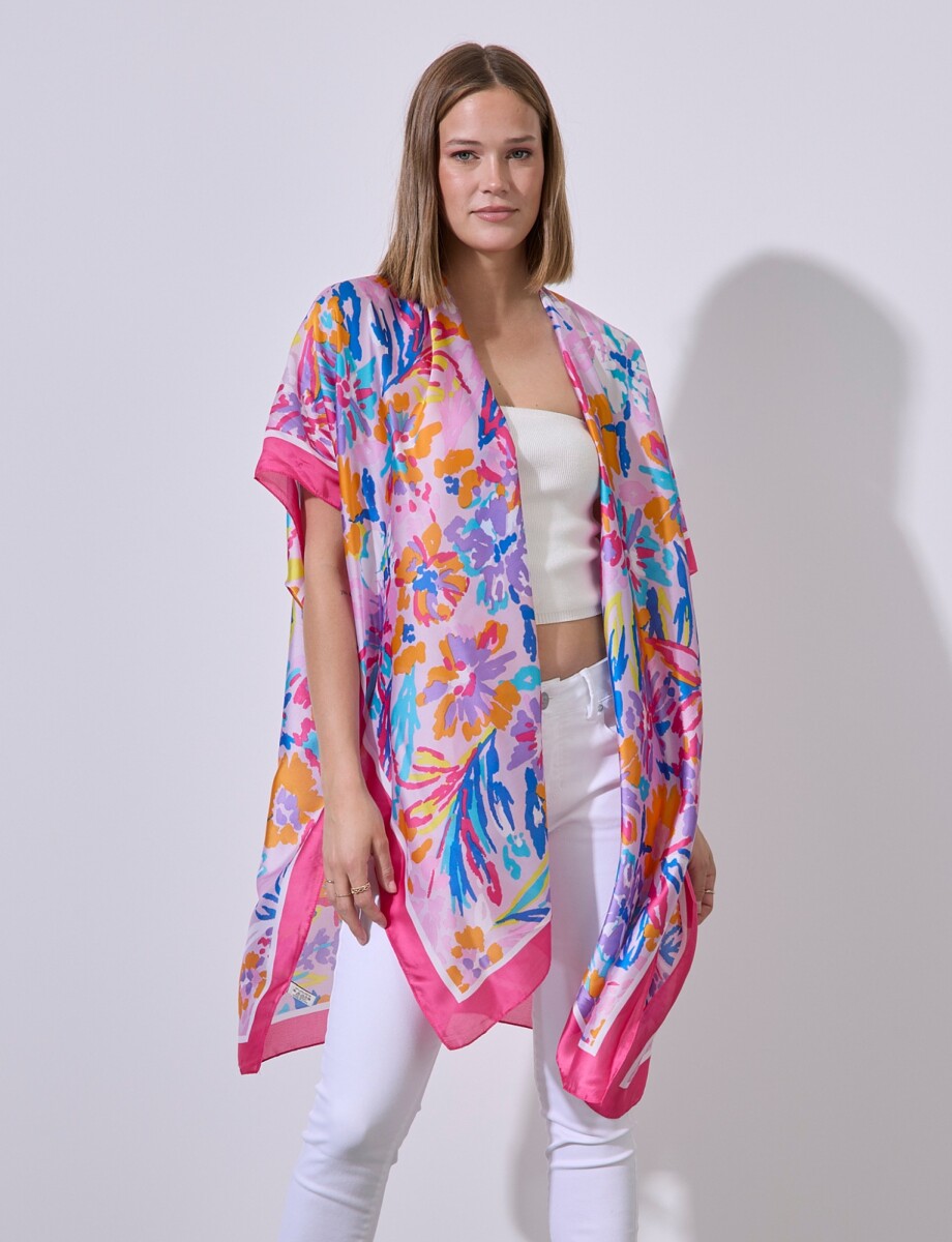 Kimono Flores - Multi/fucsia 