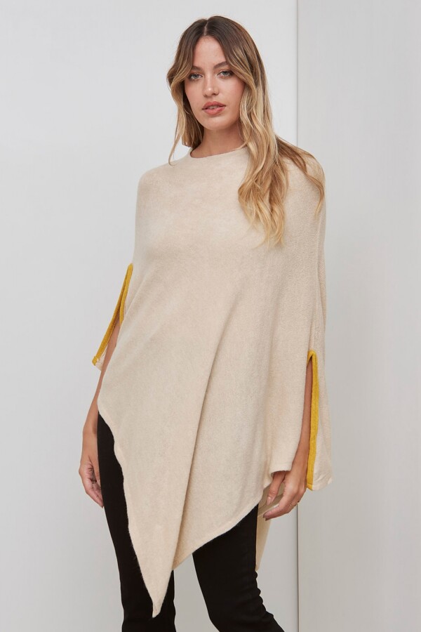 Poncho Ribete BEIGE