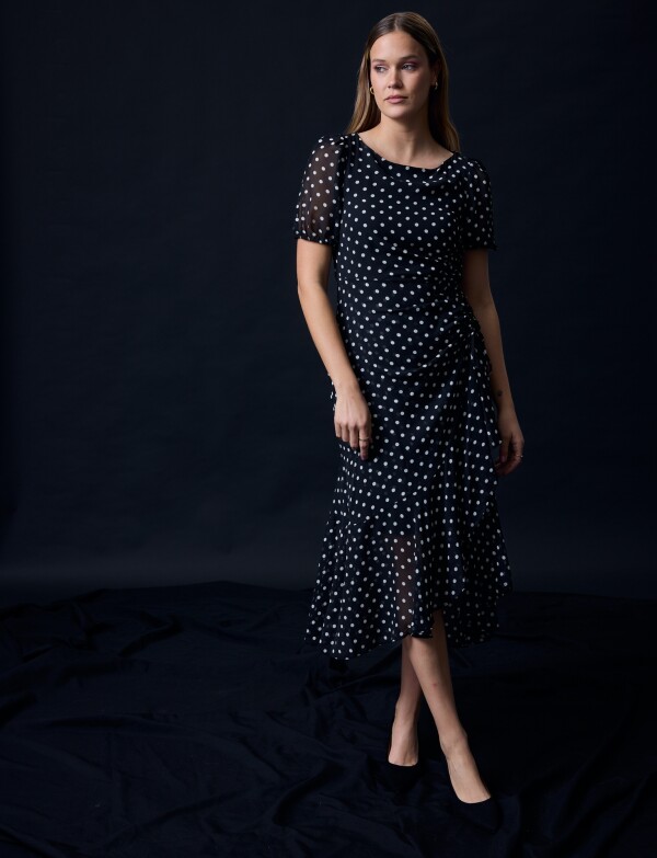 Vestido Maxi Lunares NEGRO/BLANCO