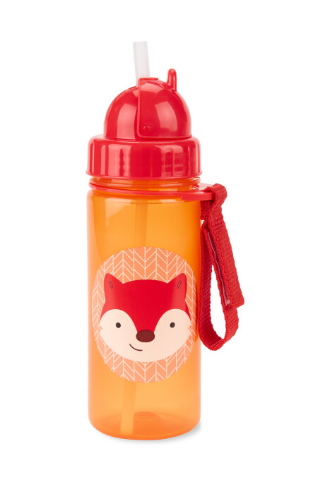 Botella con sorbito, diseño zorro Botella con sorbito, diseño zorro