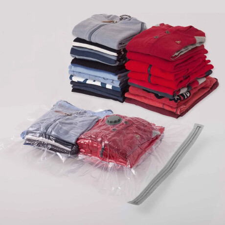 Set Organización Ropa 3 Bolsas Vacío 70x100cm + Bomba Manual Transparente