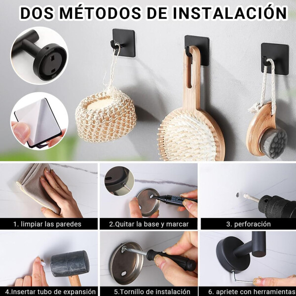 Set De Accesorios Para Baño Juego 9 Piezas Acero Inoxidable IMBACK Color Negro Set De Accesorios Para Baño Juego 9 Piezas Acero Inoxidable IMBACK Color Negro