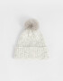 Gorro Clasico Gorro Tejido Con Pompón - Blanco Crudo