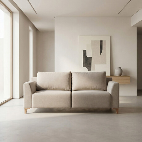 Sofá Gino - Microfibra - 3 cuerpos TC 1010 (Beige)