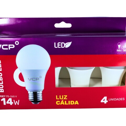 LAMPARA LED BULBO 14W E27 3000K PACK 4 LAMPARA LED BULBO 14W E27 3000K PACK 4