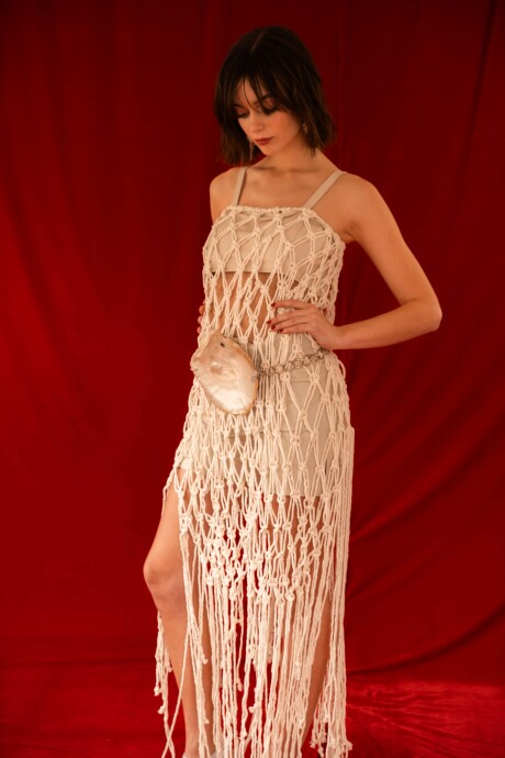 Beach Net Dress Blanco