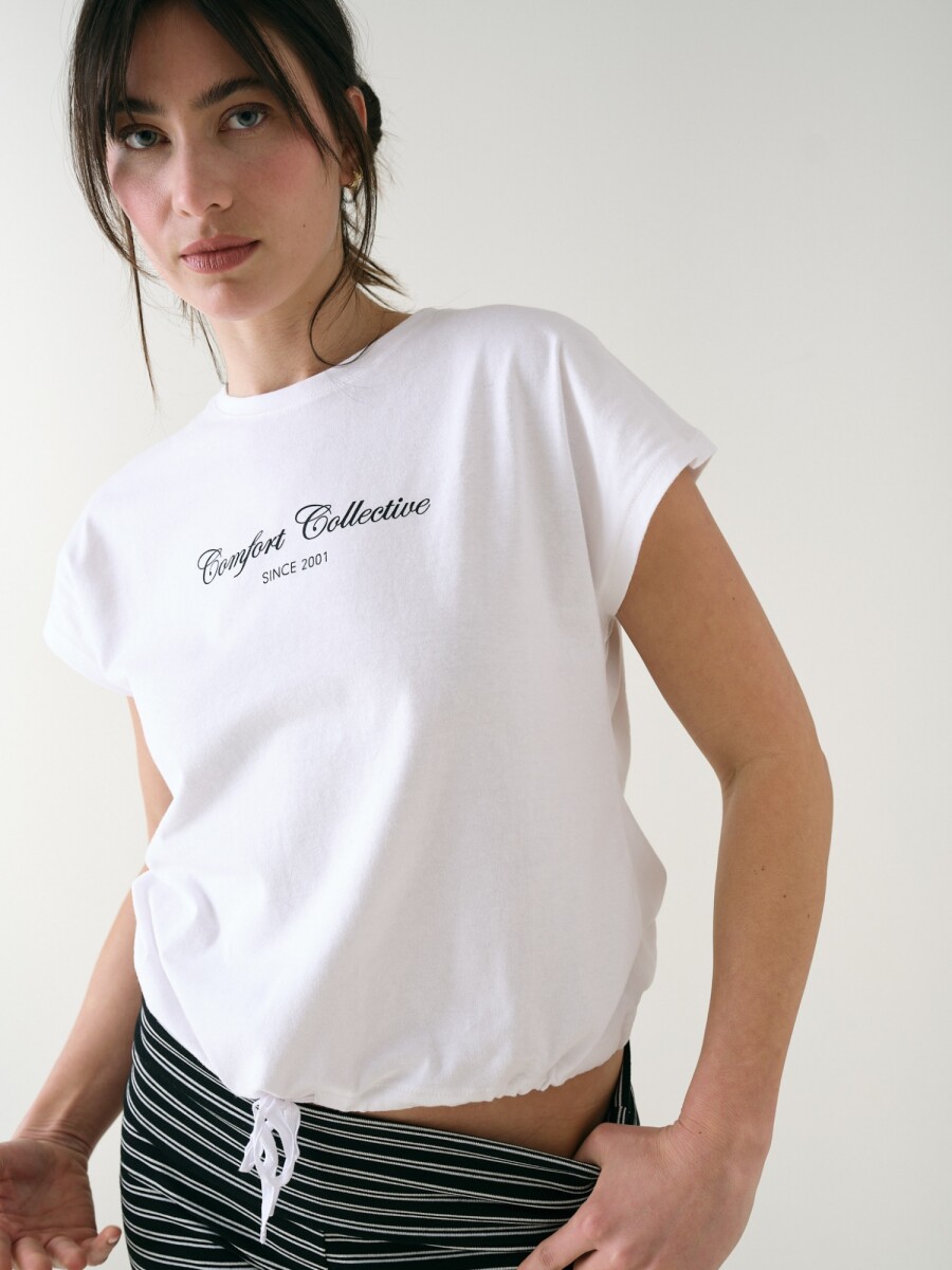 Remera Manga Dolman Algodón - Blanco 