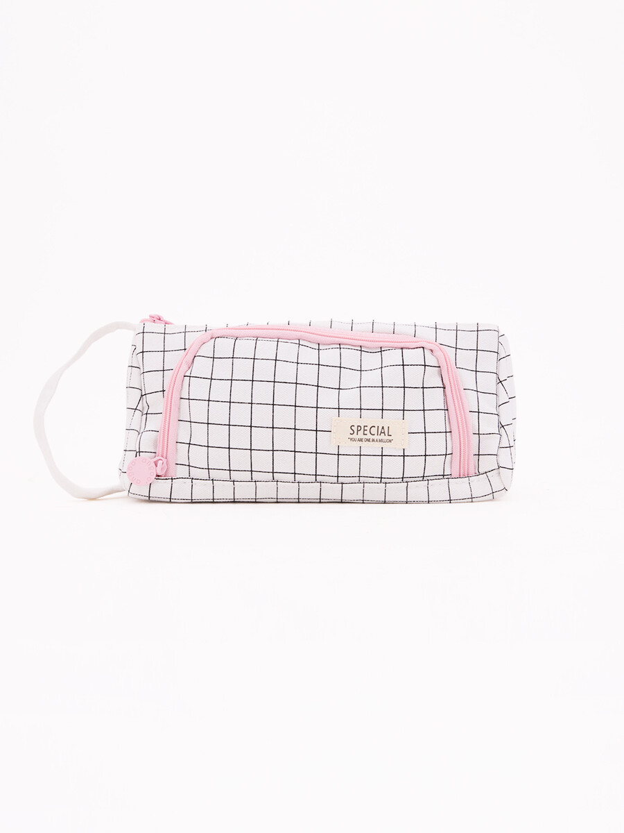 CARTUCHERA DOBLE CIERRE - BLANCO 