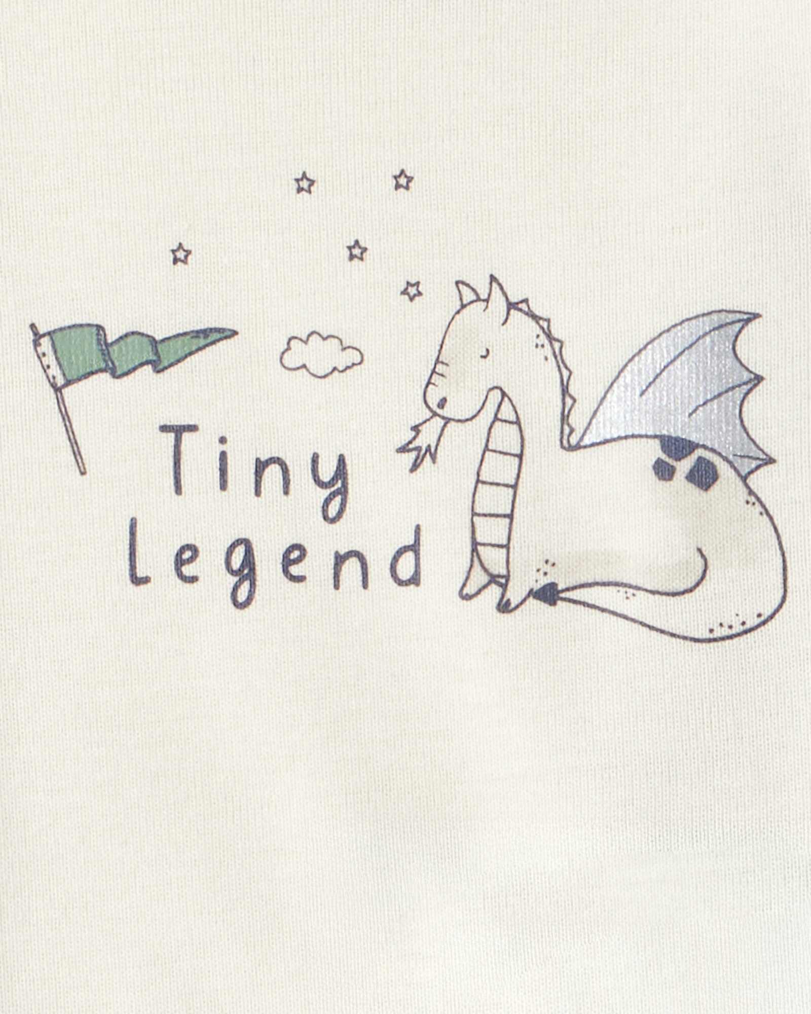 Set tres piezas de algodón, pantalón y dos bodies, diseño dragón Sin color