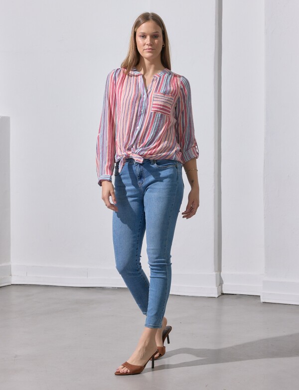 Blusa Gasa Nudo MULTI/FUCSIA