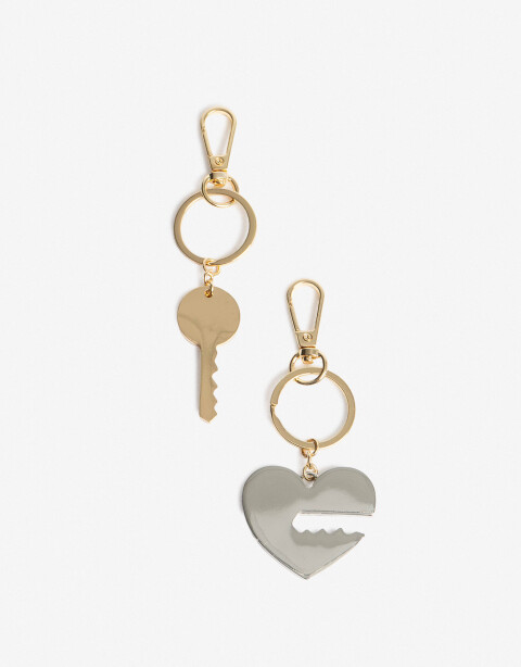 Llavero Metal Set Llavero Regalable, Llave Y Corazón. - Dorado