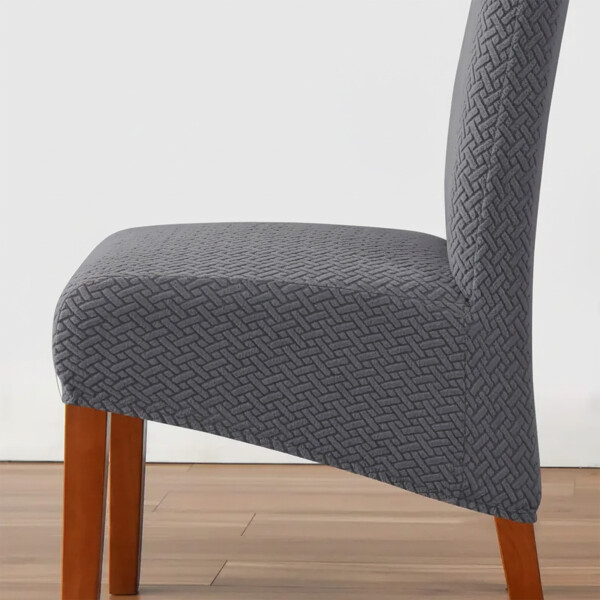 Funda Cubre Sillas Elastizado Lavable Tela Premium Textura Color Gris 1