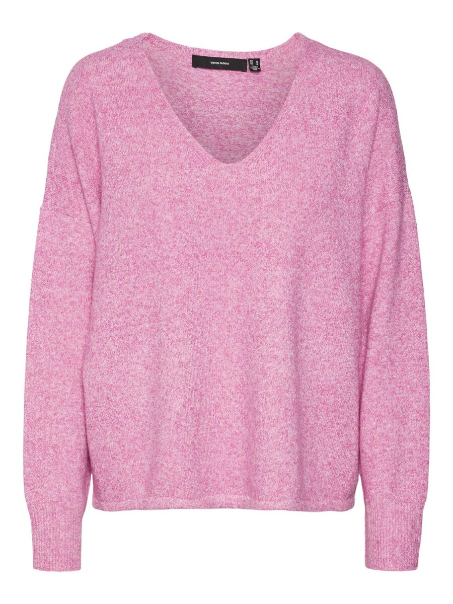 Sweater Doffy Cuello "v" - Fuchsia Purple 