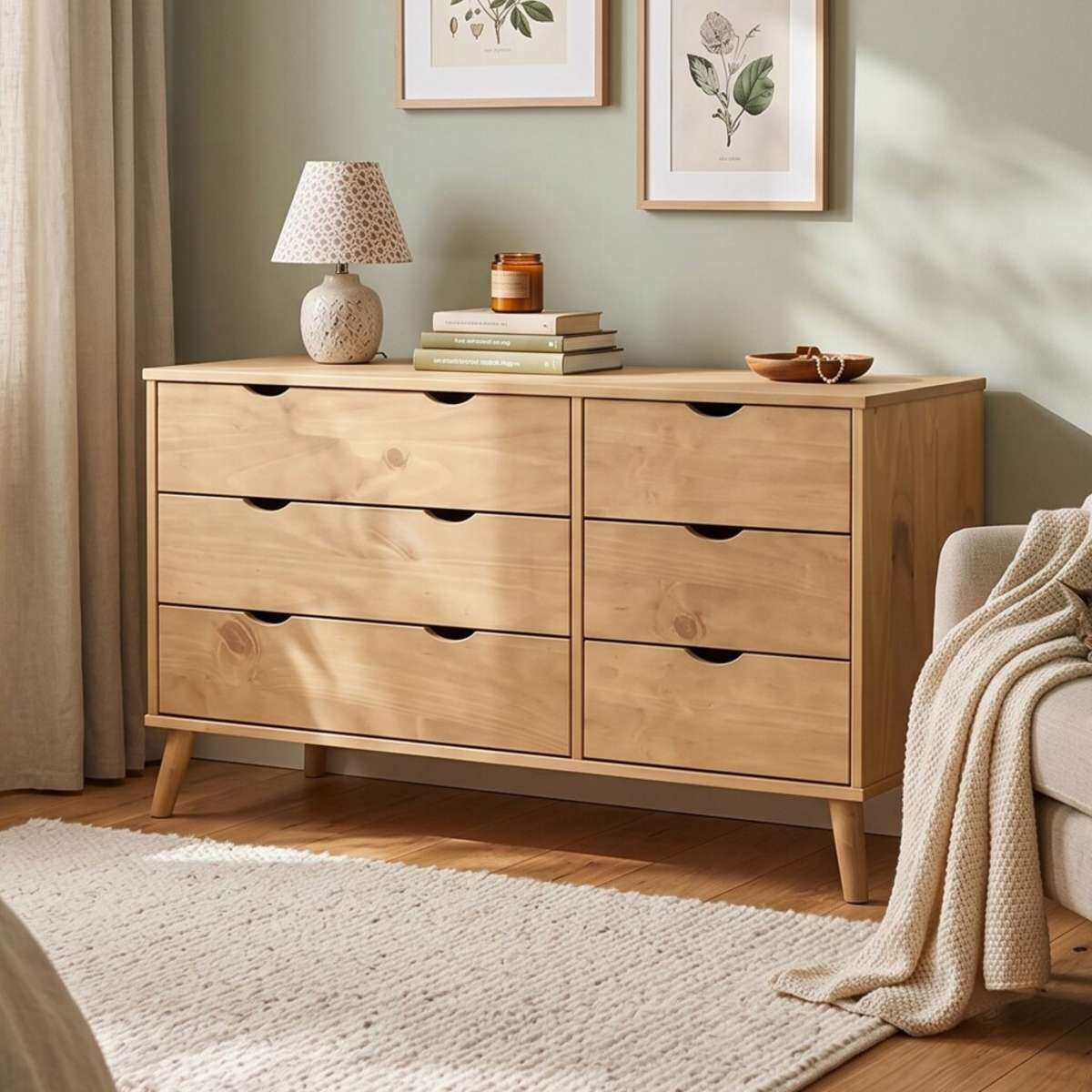 Comoda 6 Cajones Madera - Linea Dublin 