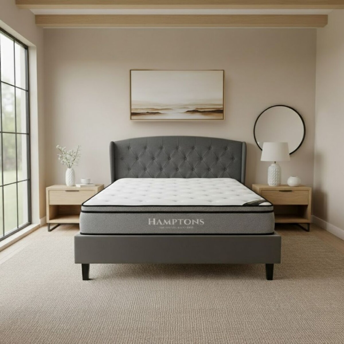 Sommier 1 plaza Hamptons Hybrid Ruthenium con Respaldo 80X185 