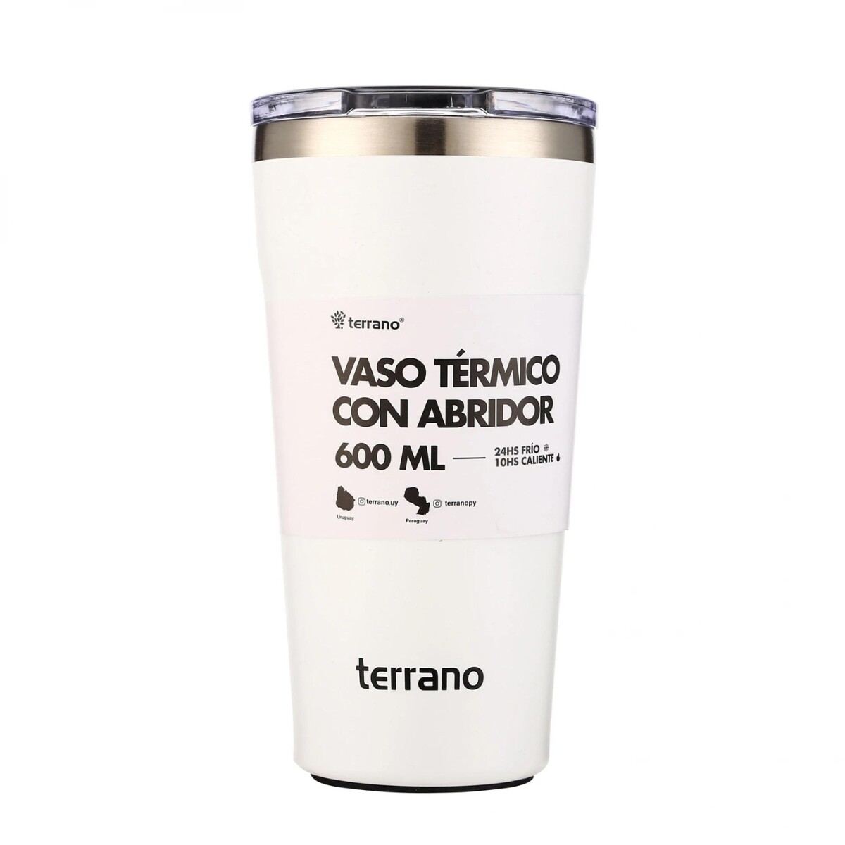 Vaso Térmico Terrano con Tapa 600ML - BLANCO 