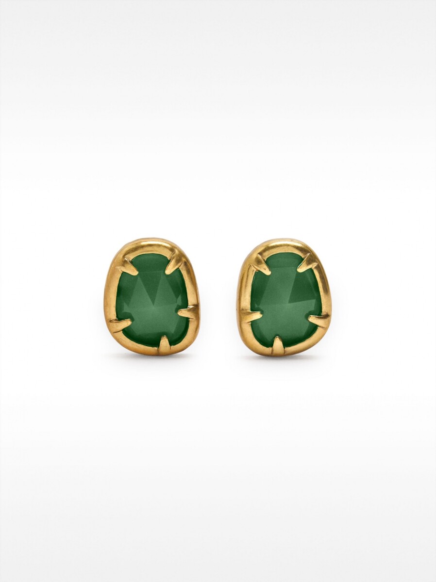 Pendientes Geométricos Dorados - azul 