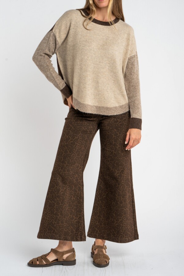 Sweater Color Block Marrón