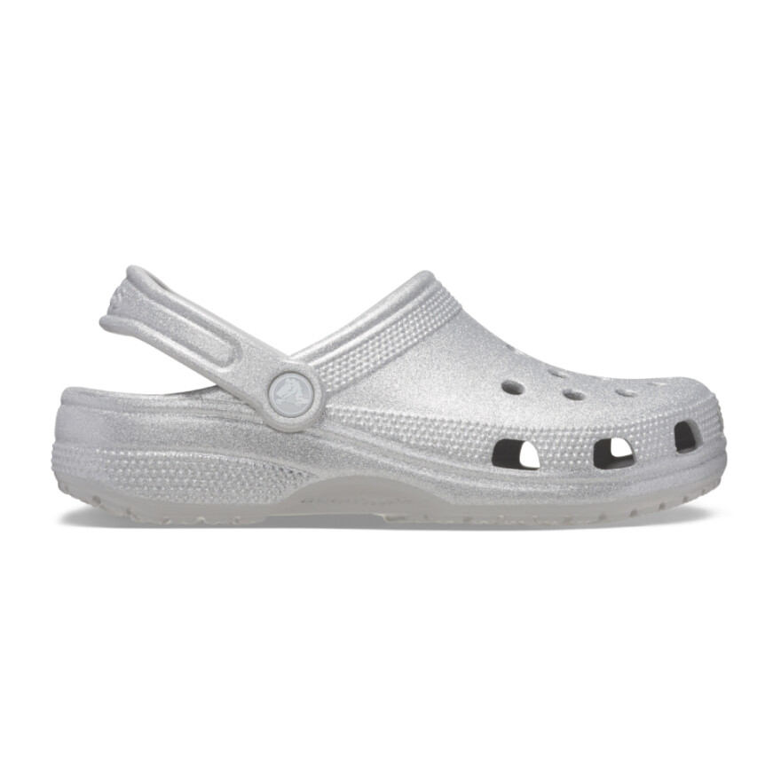 Classic Glitter Clog - Unisex Silver Glitter