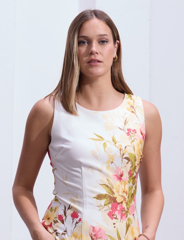Vestido Flores MULTI/BLANCO