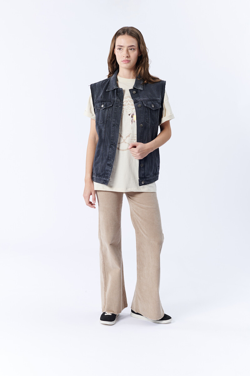 Chaleco Jean Gris Oscuro