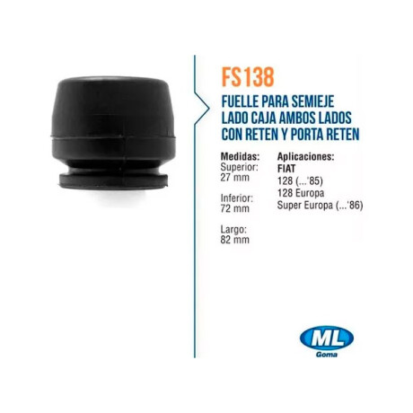 FUELLE FIAT L-CAJA PALIER 128 1100 1300 / 85 ML FUELLE FIAT L-CAJA PALIER 128 1100 1300 / 85 ML