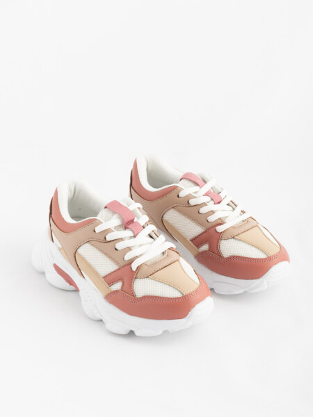 Zapatilla combinada Rosa