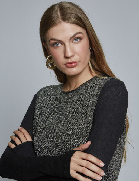Chaleco lurex negro