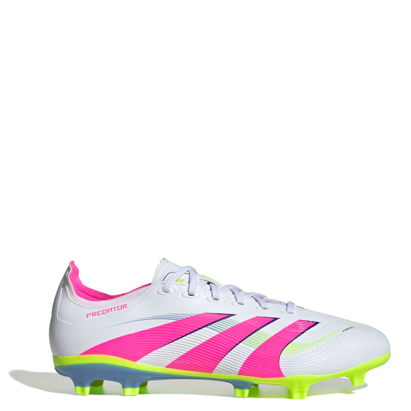 Championes de Fútbol 11 Unisex Adidas Predator League Terreno Blanco - Rosado - Amarillo Lima