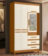 Ropero con Espejo 6 puertas 3 Caj Fusiion Infinite Marron