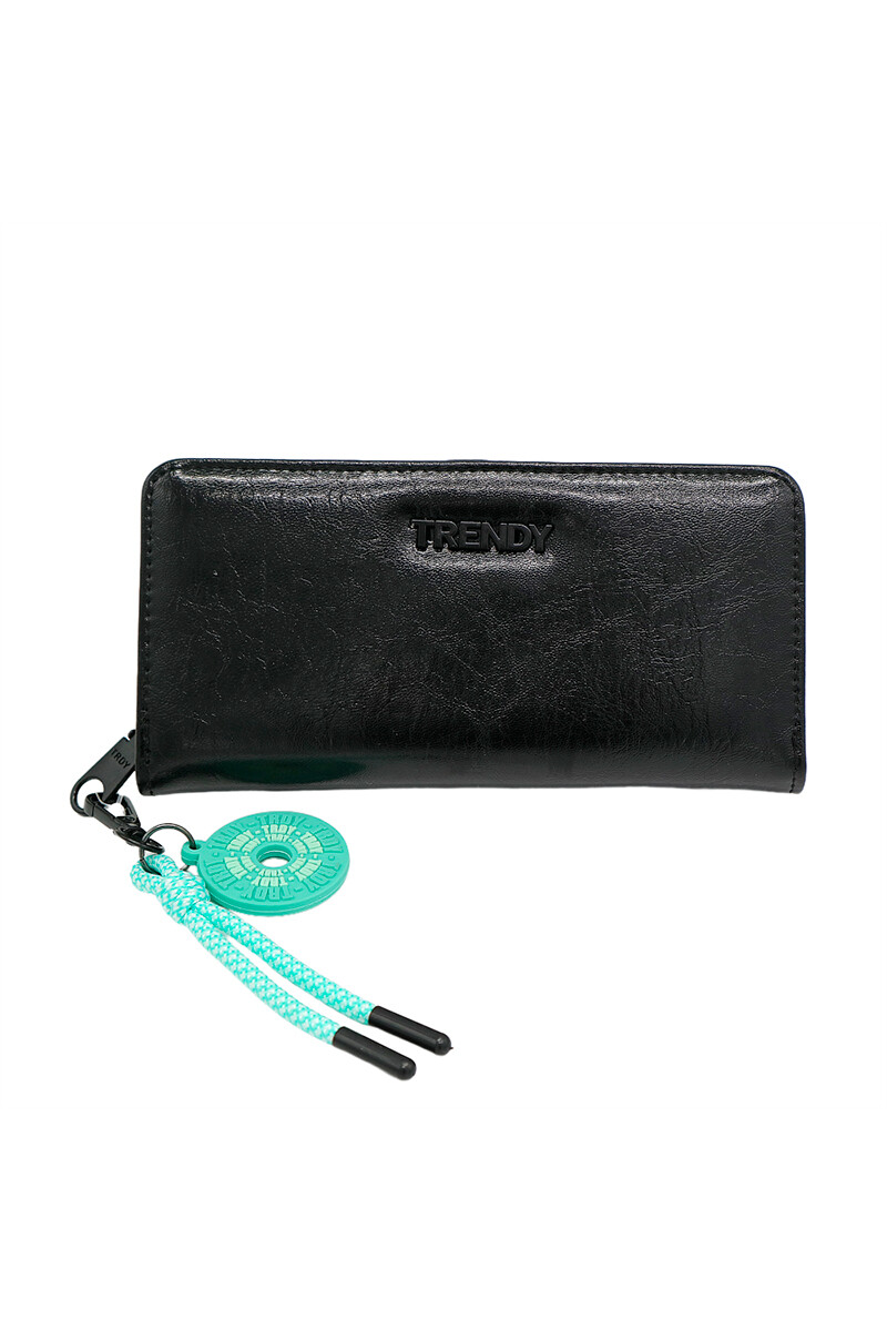 Billetera Trendy con llavero - Negro 