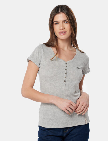 REMERA CON BOTONES Gris