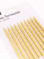 VELAS TORNEADAS GOLD PACK X 10 DORADO