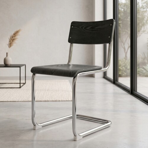 Silla de Comedor Metal Cromado - Impala Negro