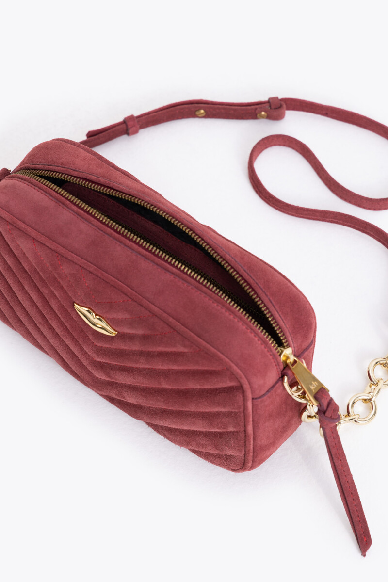 BANDOLERA LIPSTICK SUEDE Bordo