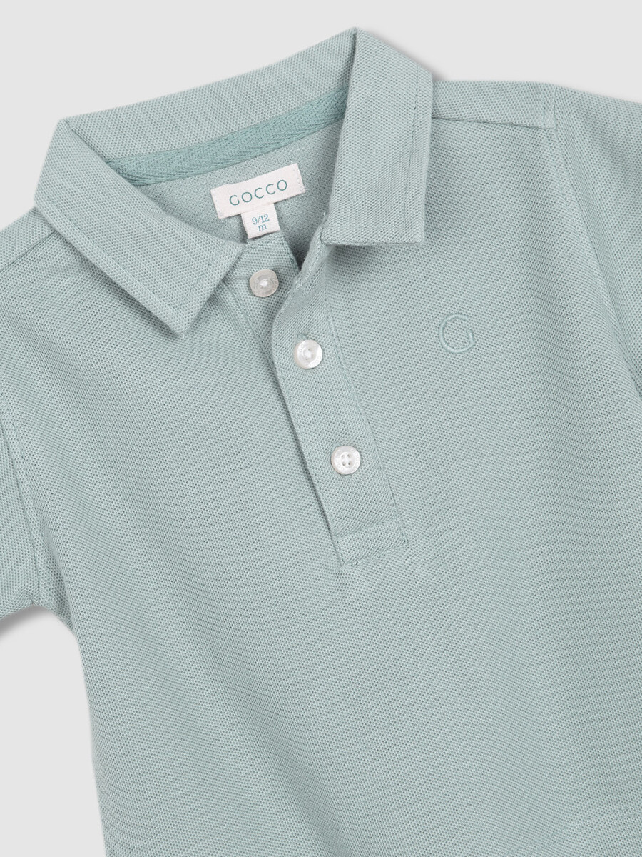 Polo Detalles Contraste Verde
