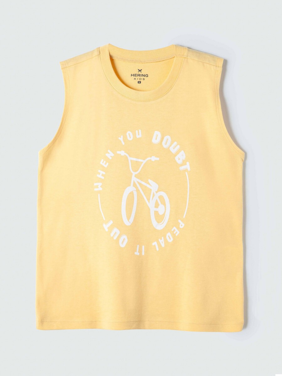 MUSCULOSA INFANTIL CON ESTAMPA - AMARILLO 