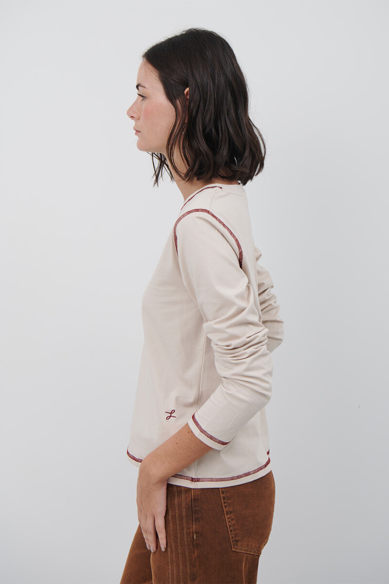 REMERA COTTON M/L BEIGE