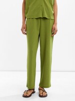 Pantalón De Algodón Con Cintura Elástica verde
