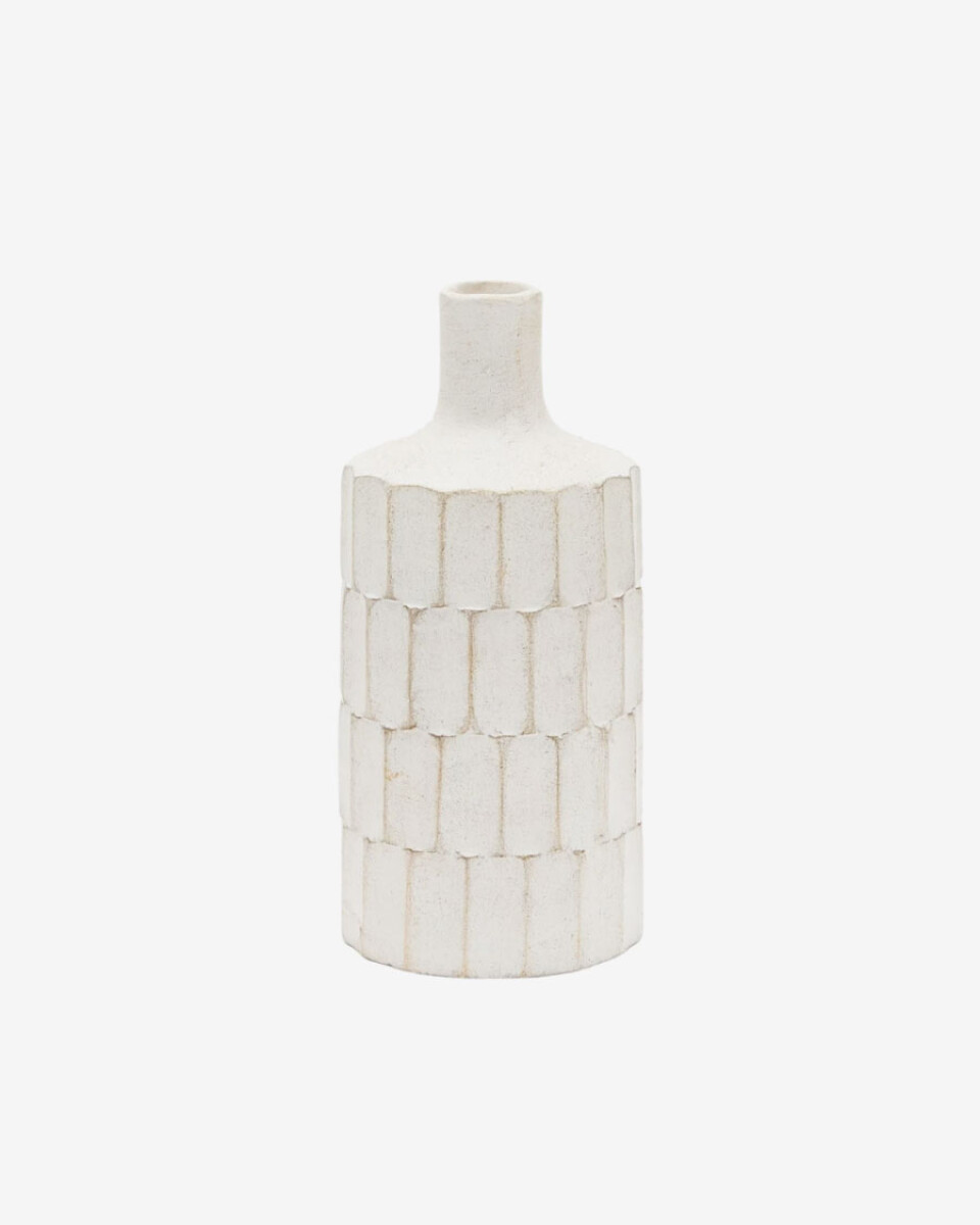 Jarrón Arisa de papel maché blanco - 41 cm 