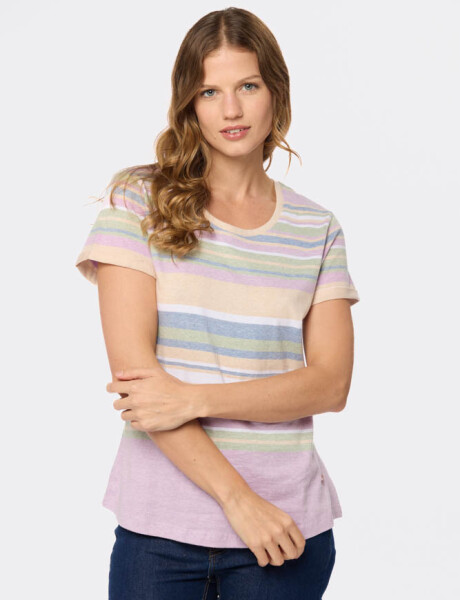 REMERA RAYADA Lila