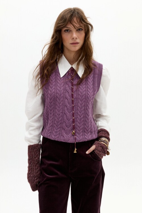 Chaleco Otto en Blend de Lana Violeta