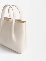 Bolso Tote Con Efecto Craquelado crudo