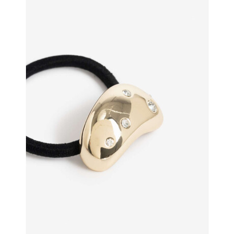 Gomita Elástica Con Cuff Strass Dorado