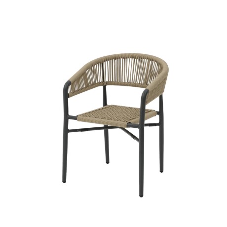 SILLA COMEDOR ALUMINIO NATURAL-BEIGE ACAPULCO