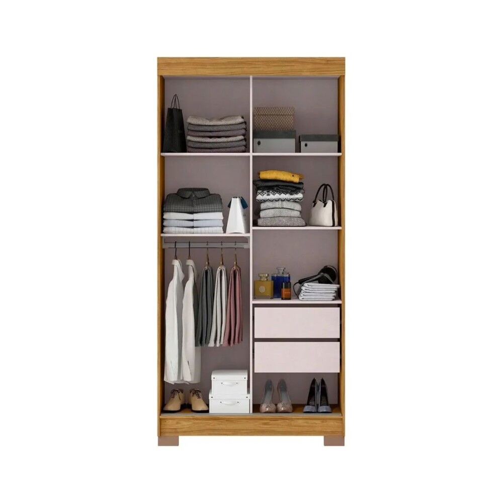 COMBO DORMITORIO – ROPERO 2 PUERTAS CORREDIZAS + CÓMODA ZAPATERA MARROCO