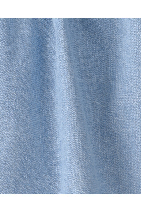 Vestido de chambray de algodón orgánico, cuello Peter Pan Sin color