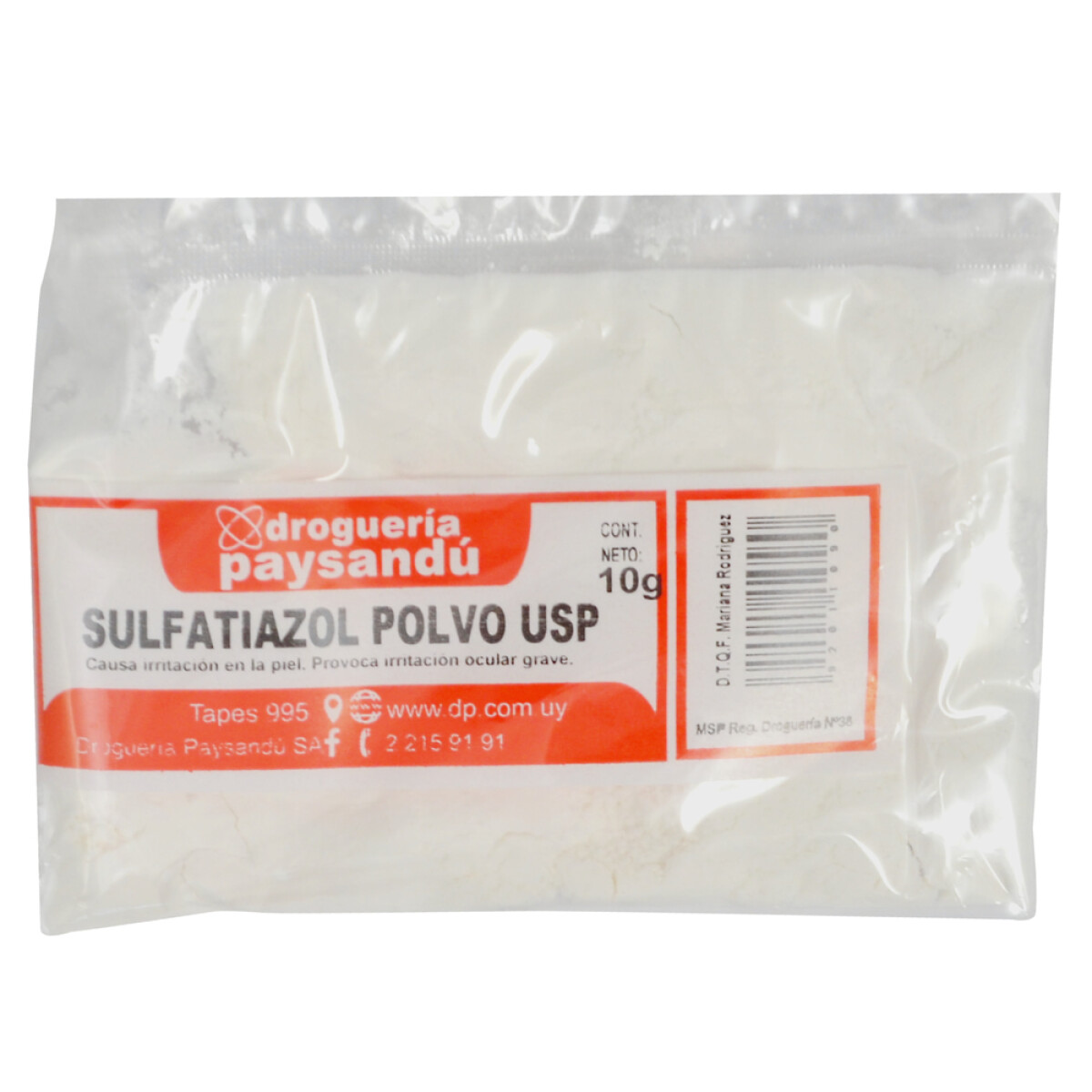 Sulfatiazol en Polvo USP 10 g 